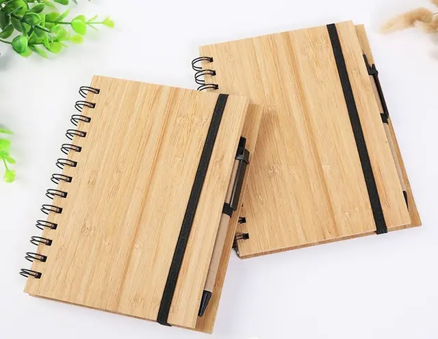 Small Engraved Bamboo Notebook & Pen view 12