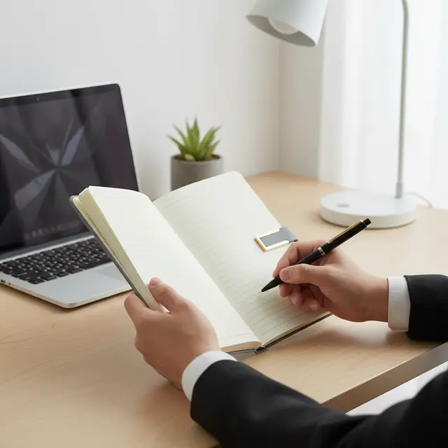 Leather Notebook with Pen view 5
