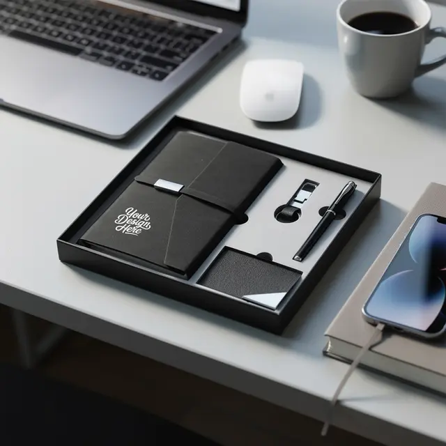 Hardbound Leather Laptop Card Set view 3