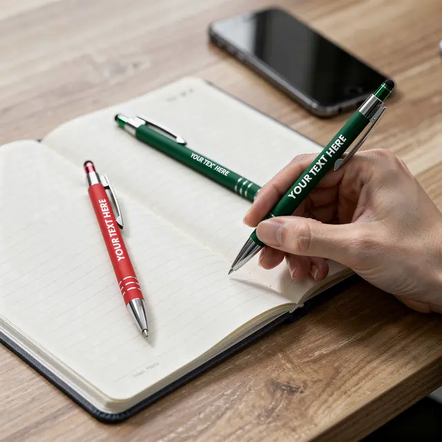 Custom Serena Stylus Soft Touch Happy Holiday Pens view 3