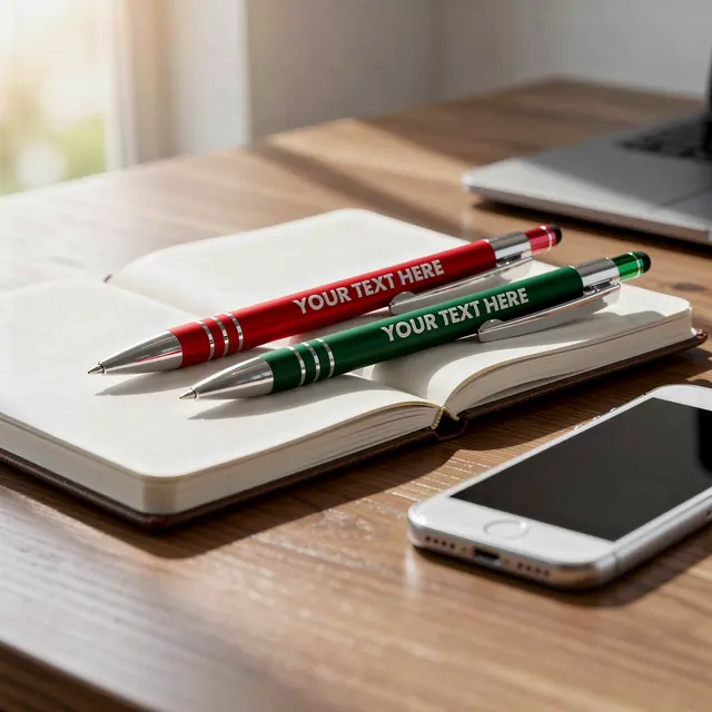 Custom Serena Stylus Soft Touch Happy Holiday Pens view 4