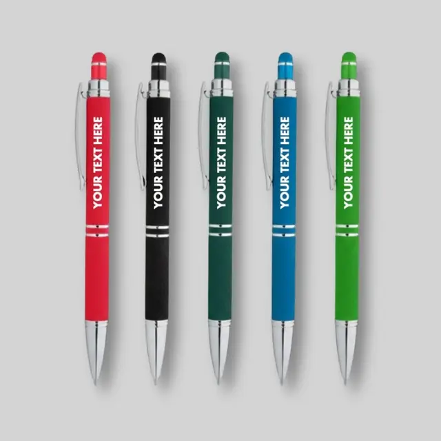 Custom Hex Grip Soft Touch Stylus Pens view 1