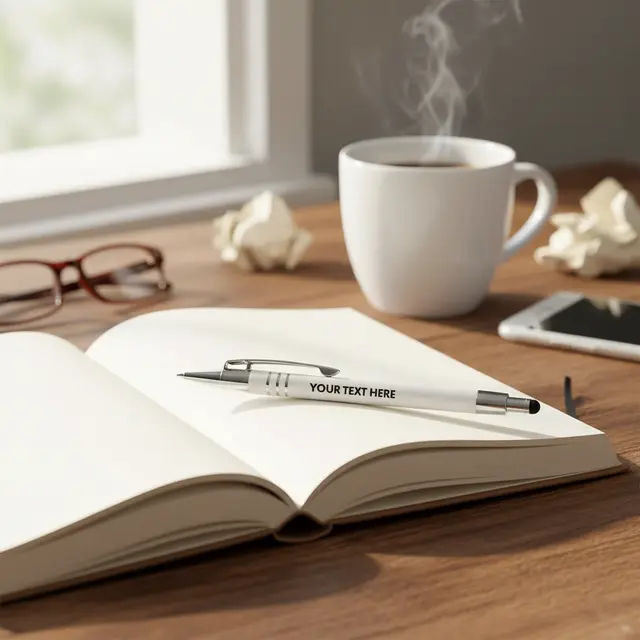 Custom Serena Stylus Soft Touch Pens - Full Color view 4