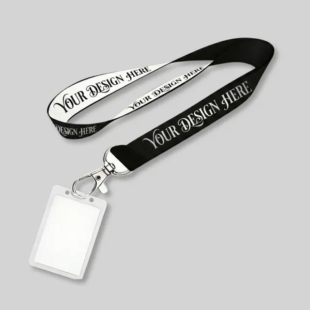 Custom Woven Lanyard With Badge Holders view 1