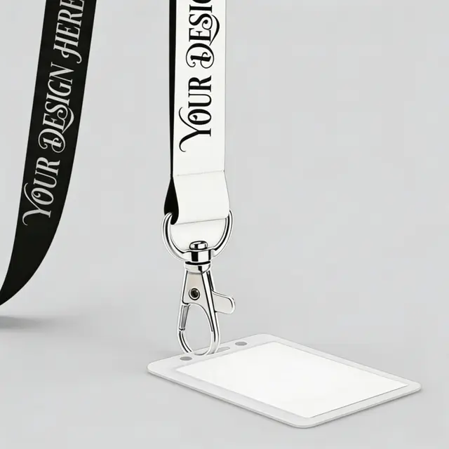 Custom Woven Lanyard With Badge Holders view 3