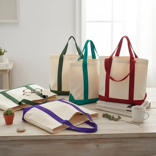 Blank Tone Cotton Canvas Bag view 3