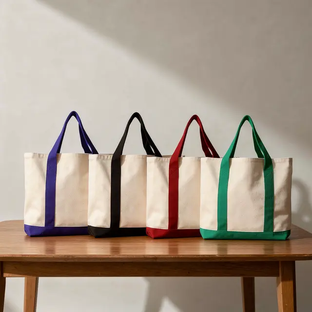 Blank Tone Cotton Canvas Bag view 4