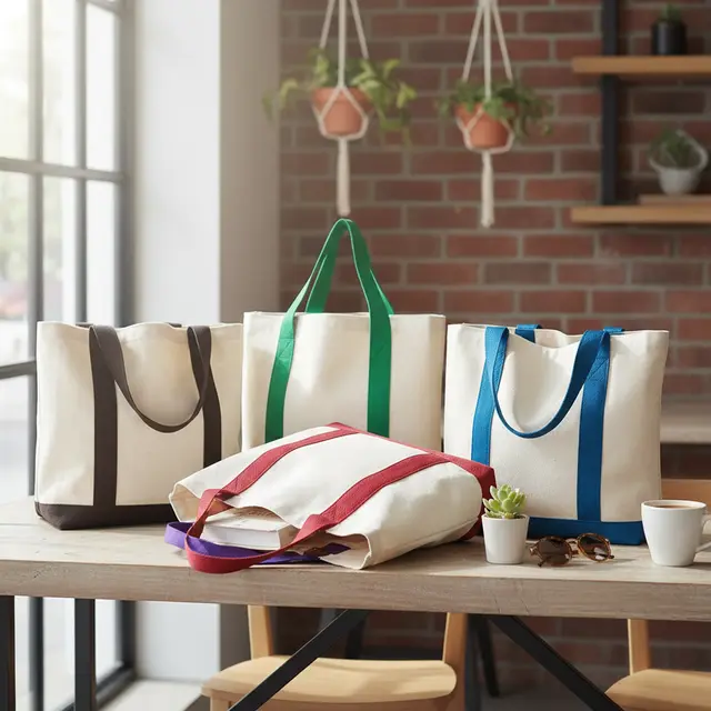 Blank Tone Cotton Canvas Bag view 7