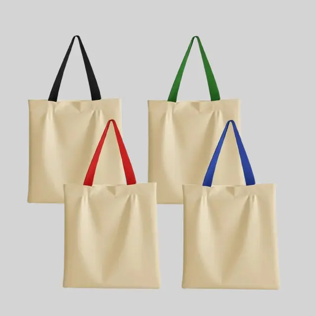 Blank Two Tone Cotton Tote Bag view 1