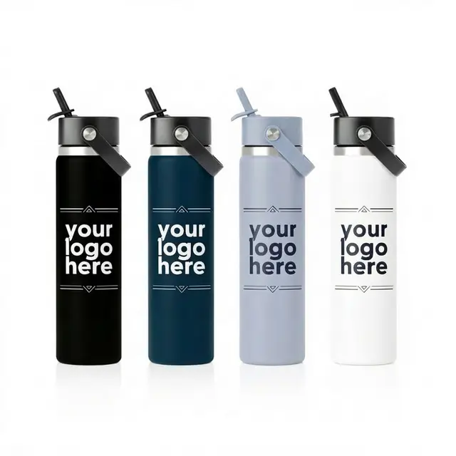 24 oz Hydro Flask® Wide Mouth Water Bottle with Flex Straw Cap view 2