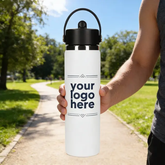 24 oz Hydro Flask® Wide Mouth Water Bottle with Flex Straw Cap view 3