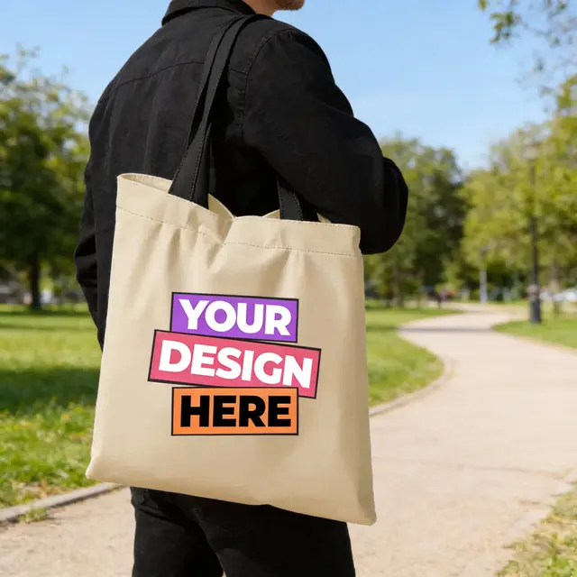 Two Tone Cotton Tote Bags view 8