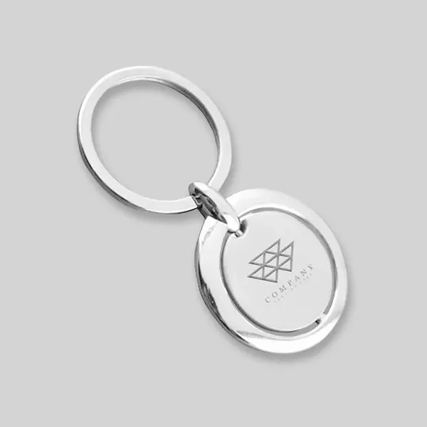 Spinning Circle Metal Keychains view 1