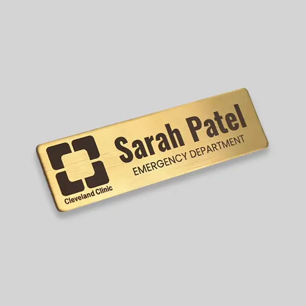 Engraved Metal Name Badge Buttons view 1