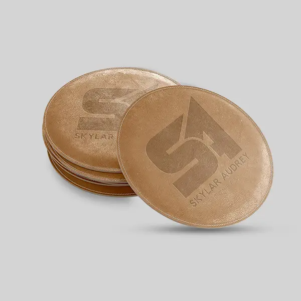 Custom Leather Coasters view 1