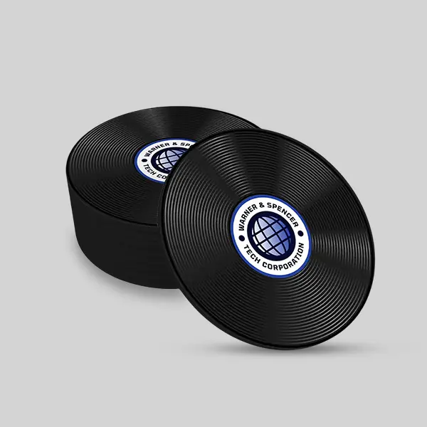 Custom Soft Plastic Record Coaster view 1