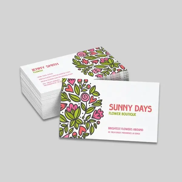 Custom Linen Uncoated Business Cards view 1