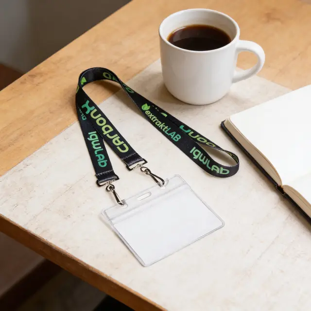 Custom Dye Sublimated Open Ended Lanyard with Badge Holders view 4