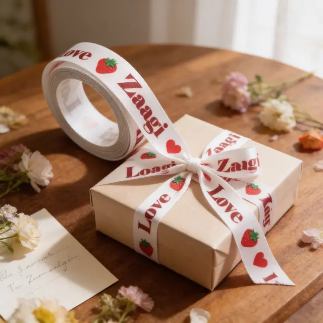 Custom Heat Transferred Satin Ribbons 100 yard view 2