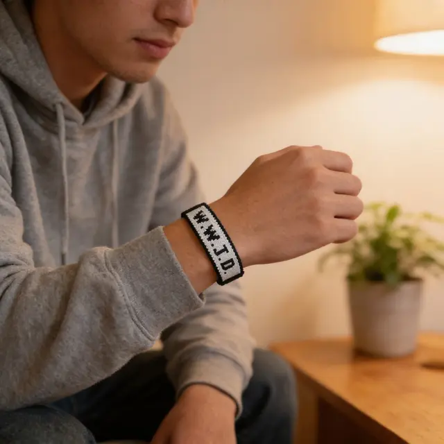 Custom Adjustable Woven Wristbands view 2