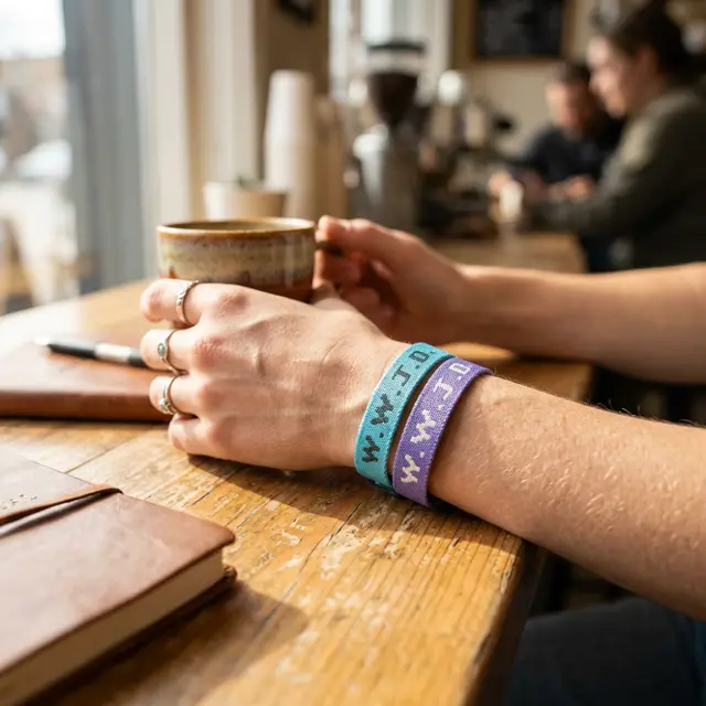 Custom Adjustable Woven Wristbands view 3