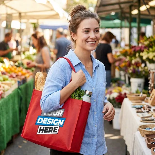 Water-Resistant Medium Shopper Tote Bags view 2