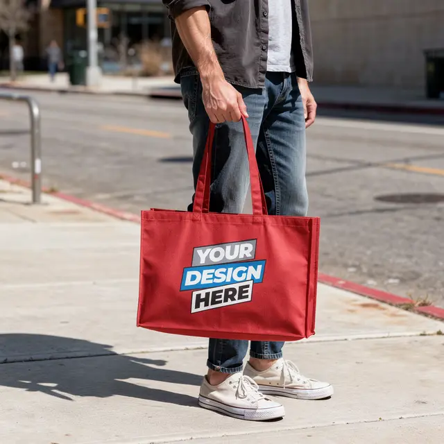 Water-Resistant Medium Shopper Tote Bags view 4