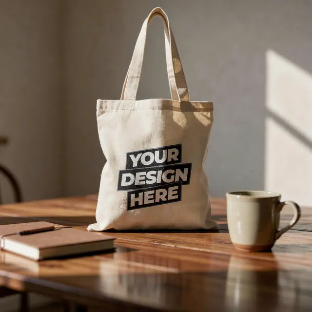 Economy Cotton Tote Bags (Natural) view 3