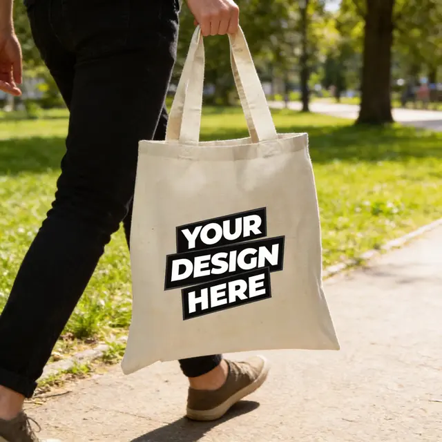 Economy Cotton Tote Bags (Natural) view 5