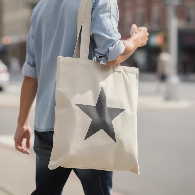 Economy Cotton Tote Bags (Natural) view 6