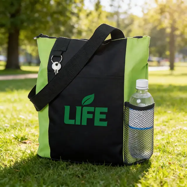 Zippered Polyester Tote Bags view 3