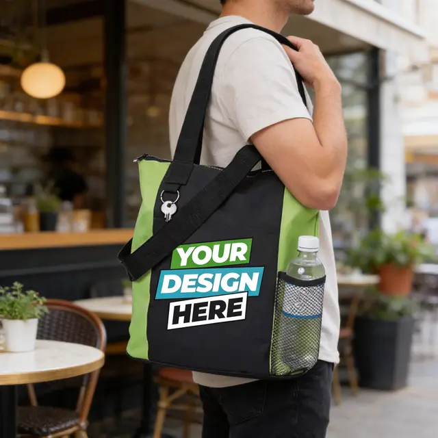 Zippered Polyester Tote Bags view 4