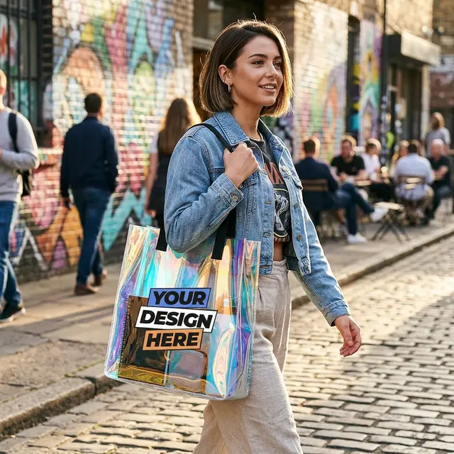 Holographic PVC Tote Bag view 5
