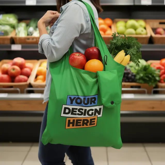 Polyester Foldaway Shopping Tote Bags view 3