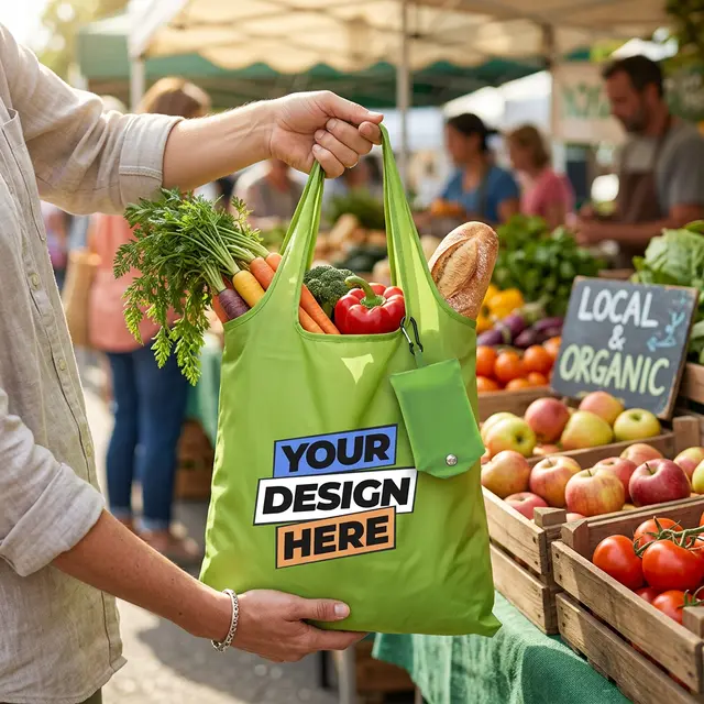 Polyester Foldaway Shopping Tote Bags view 4