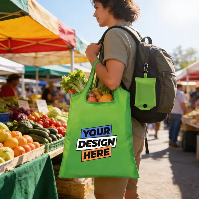 Polyester Foldaway Shopping Tote Bags view 7