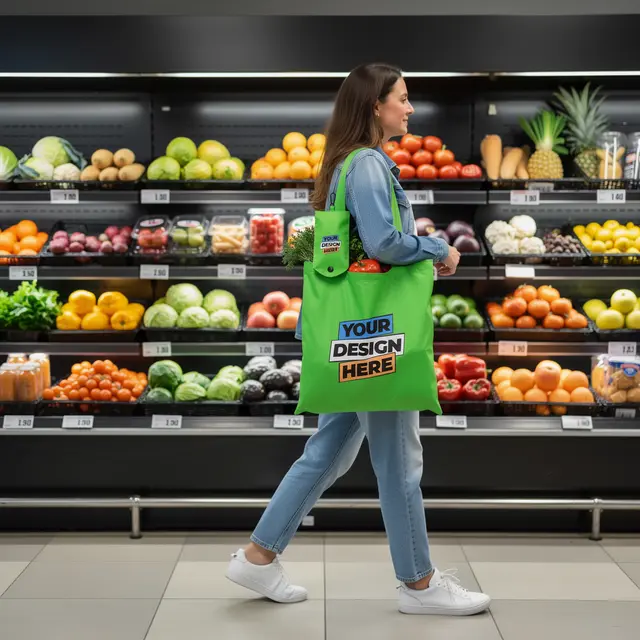 Polyester Foldaway Shopping Tote Bags view 8