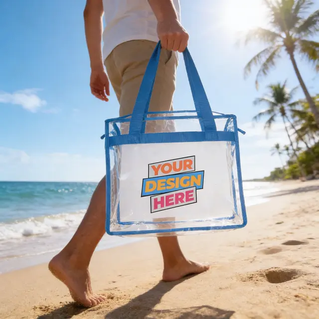 Clear Tote Bags With Zipper view 3