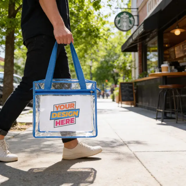 Clear Tote Bags With Zipper view 6