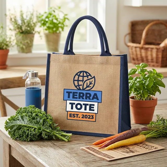 Escape Jute Tote Bags view 6