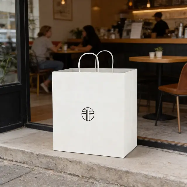 White Kraft Paper Bags view 8