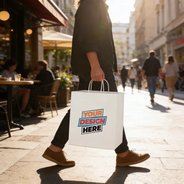 White Kraft Paper Bags view 9