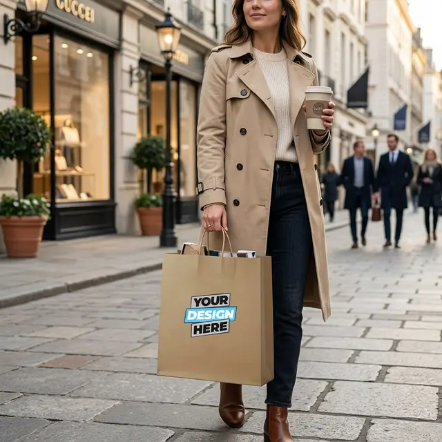 Khaki Kraft Paper Bags view 9