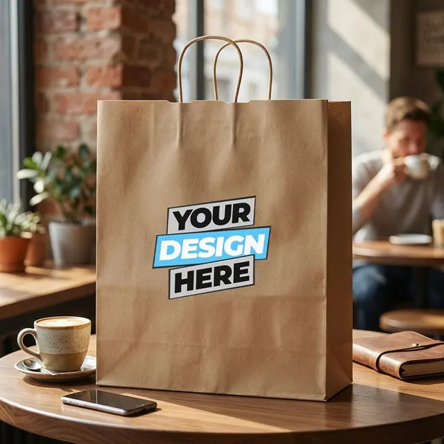 Khaki Kraft Paper Bags view 10