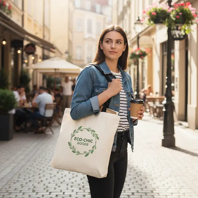 Sublimated Cotton Tote Bags (Natural) view 2