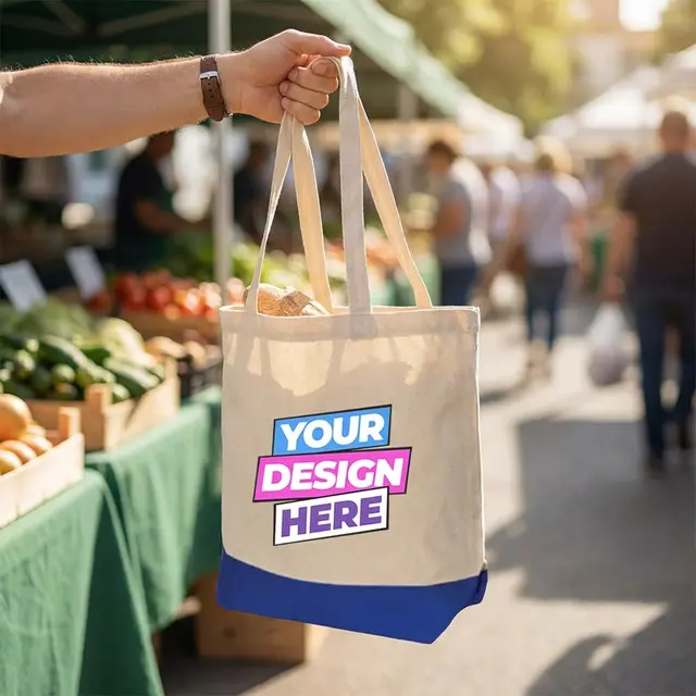 Colored Bottom Tote Bags view 3