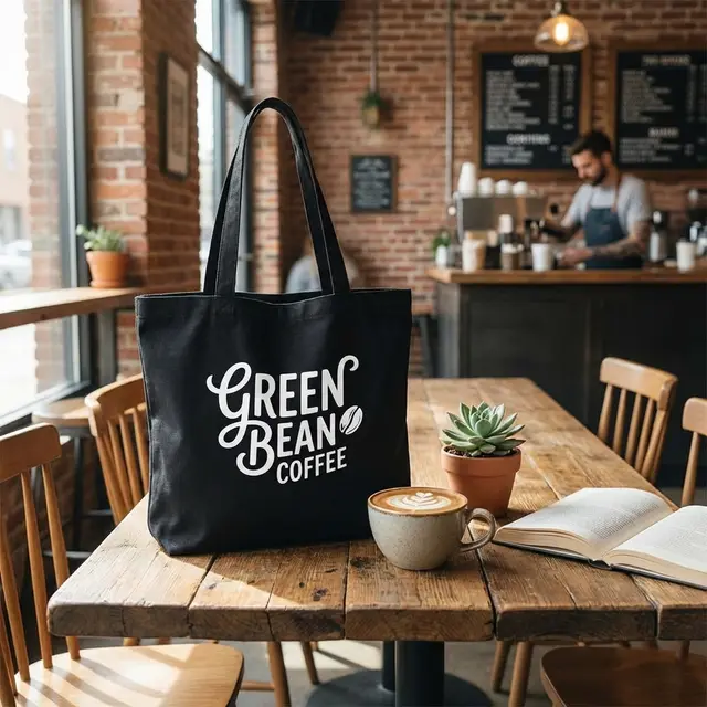 Top Zippered Cotton Tote Bags view 5