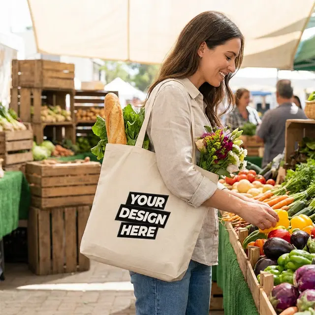 Eco-One Organic Cotton Tote Bags (Natural) view 4