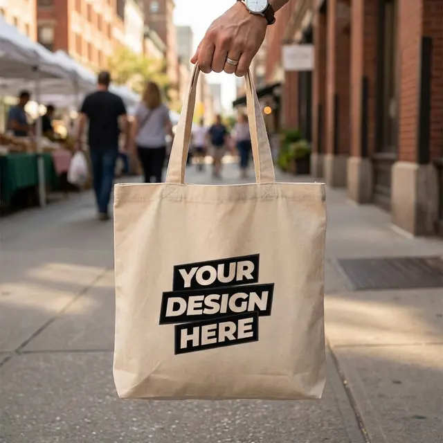 Eco-One Organic Cotton Tote Bags (Natural) view 6