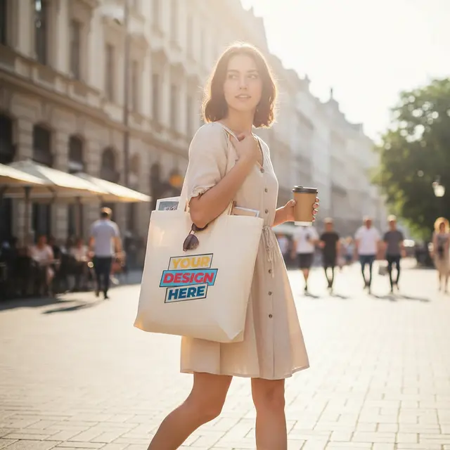 Heavy Duty Eco Cotton Tote Bags (Natural) view 6